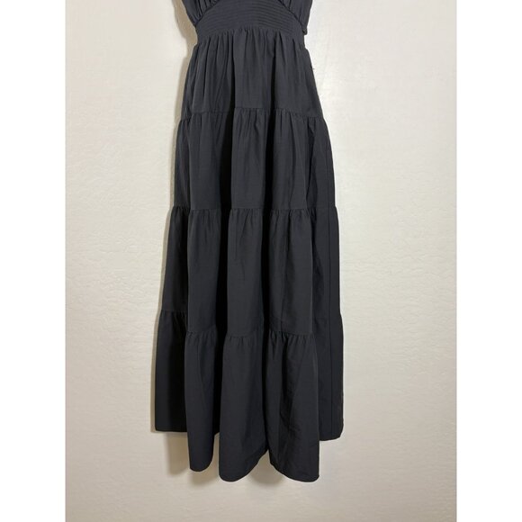 NWT Express Maxi Dress Women’s Tiered V-neck Smocked Waist black Witchy S Gypsy - Picture 4 of 12
